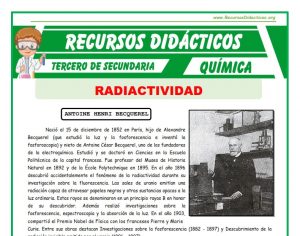 Ficha de La Radiactividad para Tercero de Secundaria