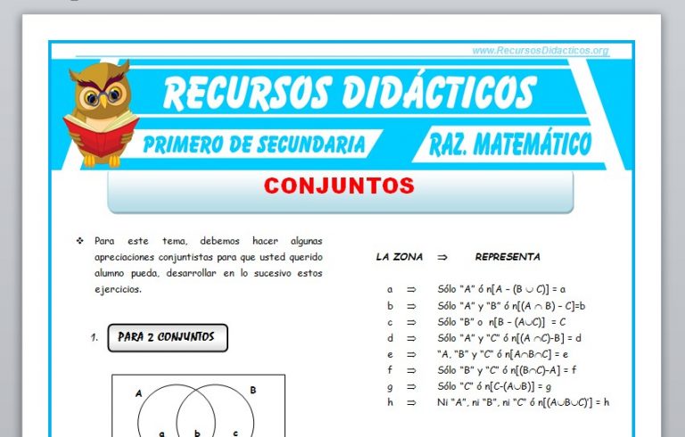 Conjuntos para Primero de Secundaria – Recursos Didácticos 2026