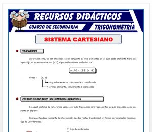 Ficha de Sistema Cartesiano para Cuarto de Secundaria