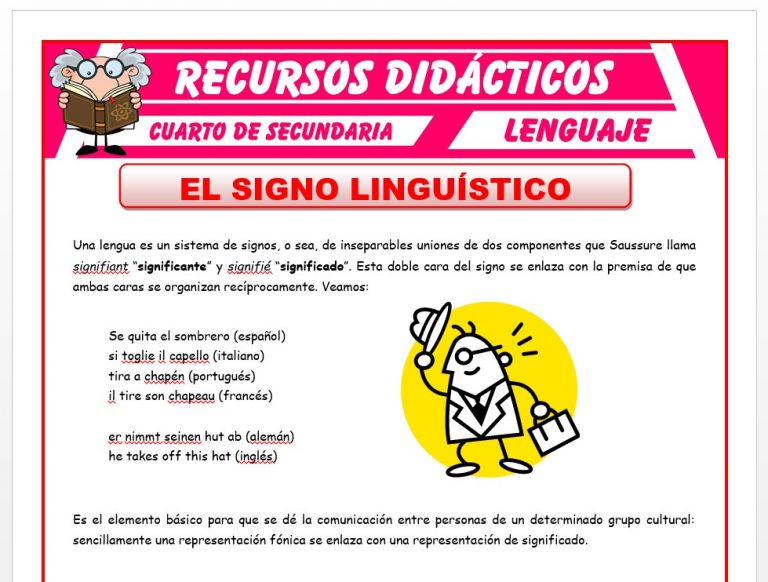 Definición del Signo Lingüístico para Cuarto de Secundaria – 2026