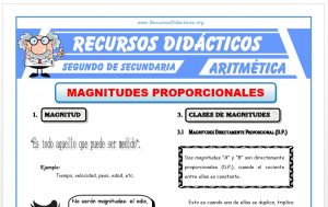 Ficha de Ejercicios de Magnitudes Proporcionales para Segundo de Secundaria