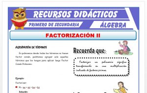 Ficha de Factorización por Agrupación de Términos para Primero de Secundaria