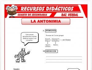 Ficha de La Antonimia para Cuarto de Secundaria