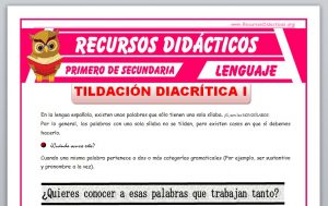 Ficha de La Tildación Diacrítica en Monosílabos para Primero de Secundaria