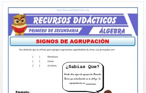Ficha de Los Signos de Agrupación para Primero de Secundaria