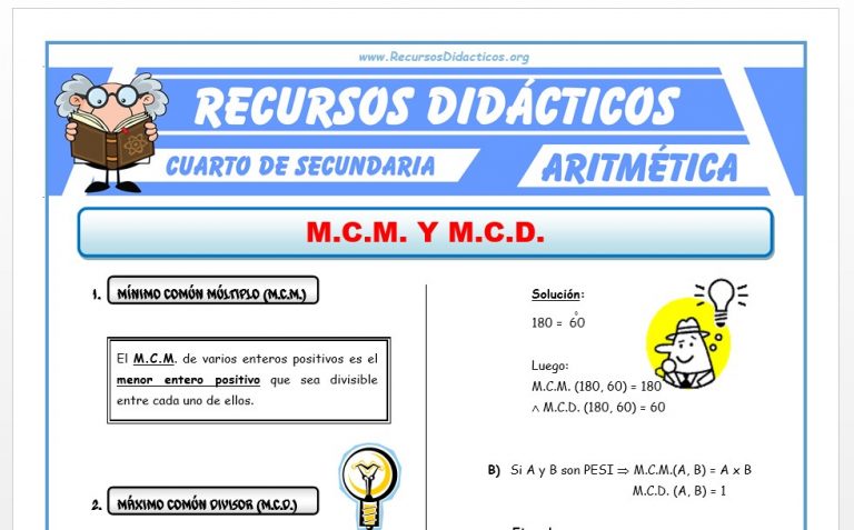 MCD y MCM para Cuarto de Secundaria – Recursos Didácticos 2026
