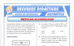 Ficha de Mezclas Alcohólicas para Quinto de Secundaria