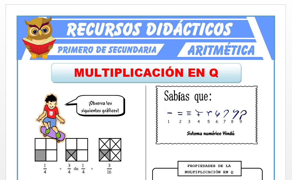 Ficha de Multiplicación de Números Racionales para Primero de Secundaria