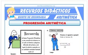 Ficha de Progresión Aritmética para Quinto de Secundaria