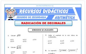 Ficha de Radicación de Decimales para Segundo de Secundaria