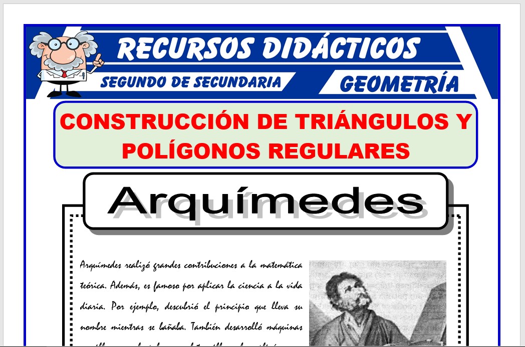 Ficha de Construcción de Triángulos y Polígonos Regulares para Segundo de Secundaria