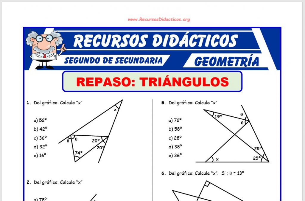Ejercicios de Triángulos para Segundo de Secundaria – Recursos 2022