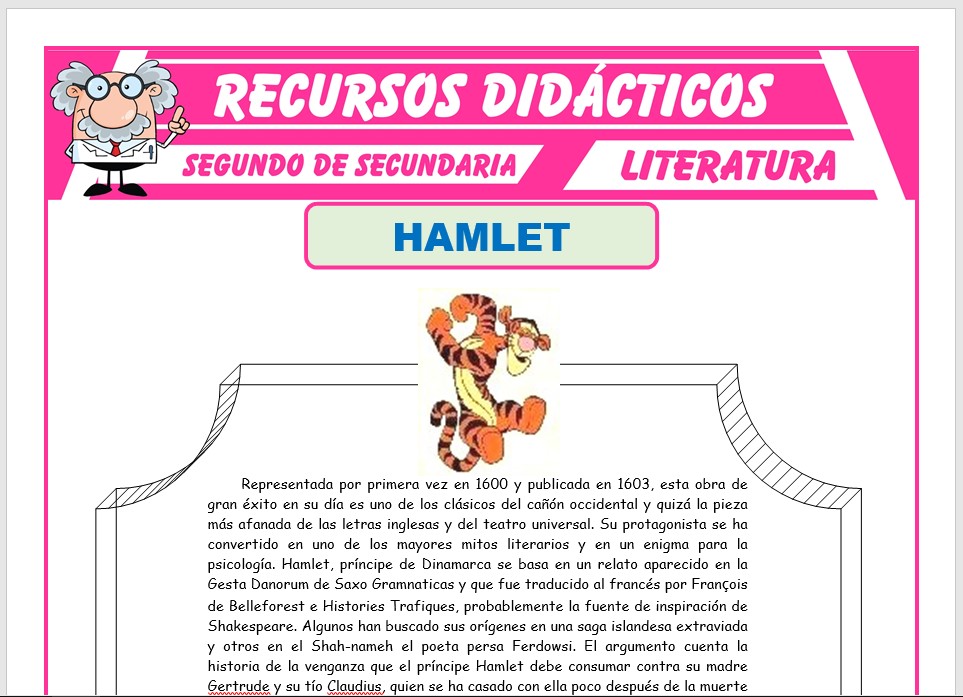 Ficha de Hamlet para Segundo de Secundaria