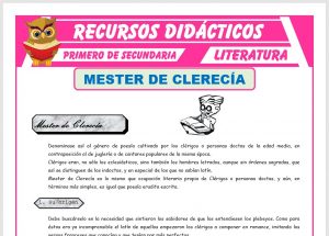 Ficha de Mester de Clerecía para Primero de Secundaria