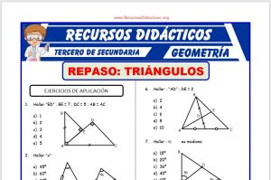 Ficha de Problemas de los Triángulos para Tercero de Secundaria