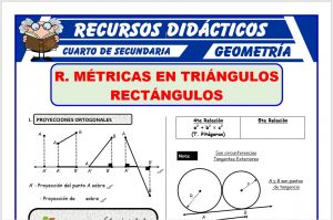 Ficha de Relaciones Métricas en Triángulos Rectángulos para Cuarto de Secundaria
