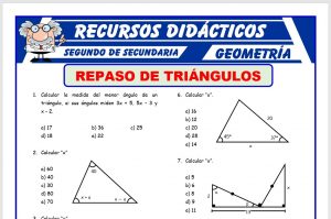 Ficha de Triángulos Ejercicios para Segundo de Secundaria
