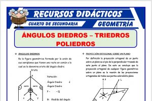 Ficha de Ángulos Diedros y Triedros para Cuarto de Secundaria