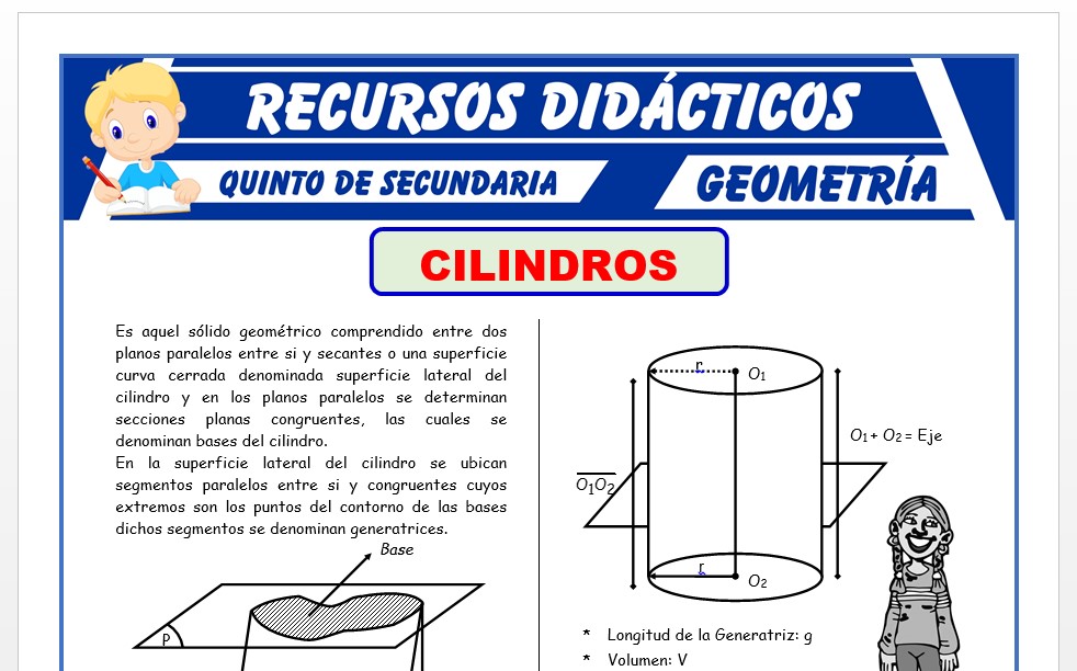 Ficha de Ejercicios de Cilindros para Quinto Grado de Secundaria