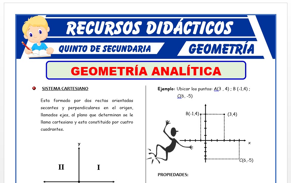 Ficha de Introducción a la Geometría Analítica para Quinto Grado de Secundaria