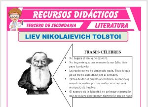 Ficha de Liev Nikolaievich Tolstoi para Tercero de Secundaria