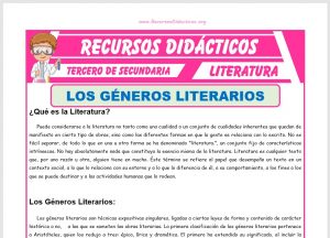 Ficha de Que es la Literatura para Tercero de Secundaria