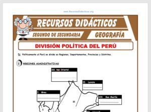 Ficha de División Política del Perú para Segundo de Secundaria
