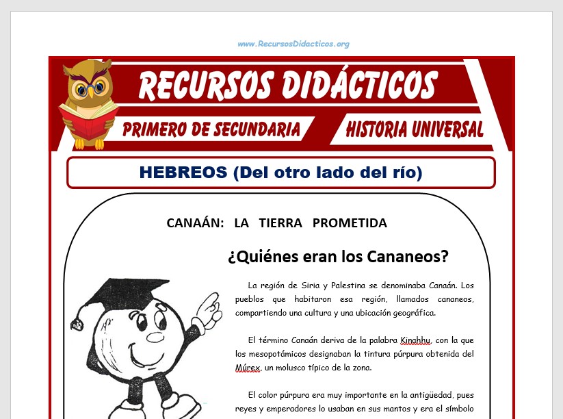 Ficha de Hebreos para Primero de Secundaria Ficha de Hebreos para Primero de Secundaria
