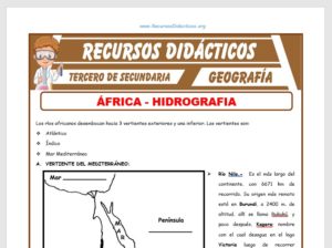 Ficha de Hidrografía de África para Tercero de Secundaria