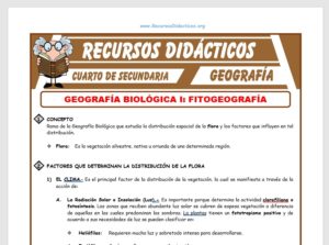 Ficha de La Fitogeografía para Cuarto de Secundaria