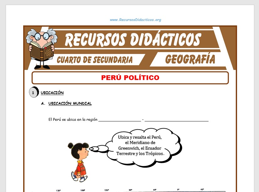 Ficha de Perú Político para Cuarto de Secundaria Ficha de Perú Político para Cuarto de Secundaria