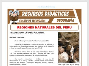 Ficha de Regiones Naturales del Perú para Cuarto de Secundaria