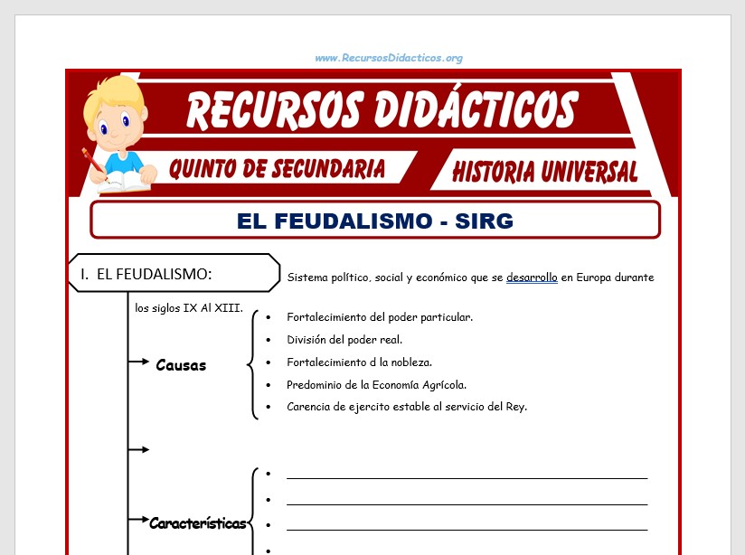 Ficha de El Feudalismo - Sirg para Quinto de Secundaria