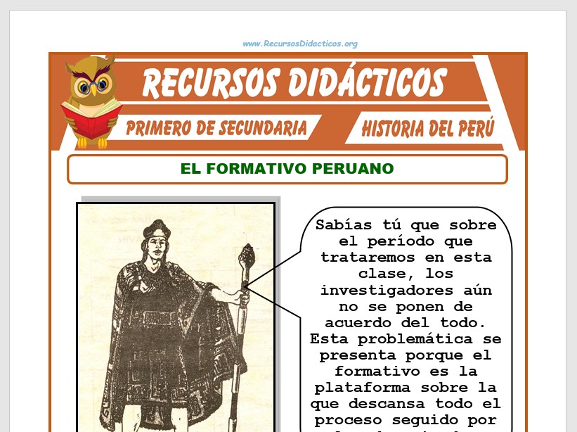 Ficha de El Formativo Peruano para Primero de Secundaria
