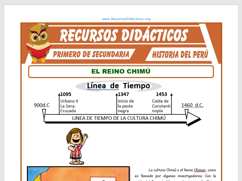 Ficha de El Reino Chimú para Primero de Secundaria