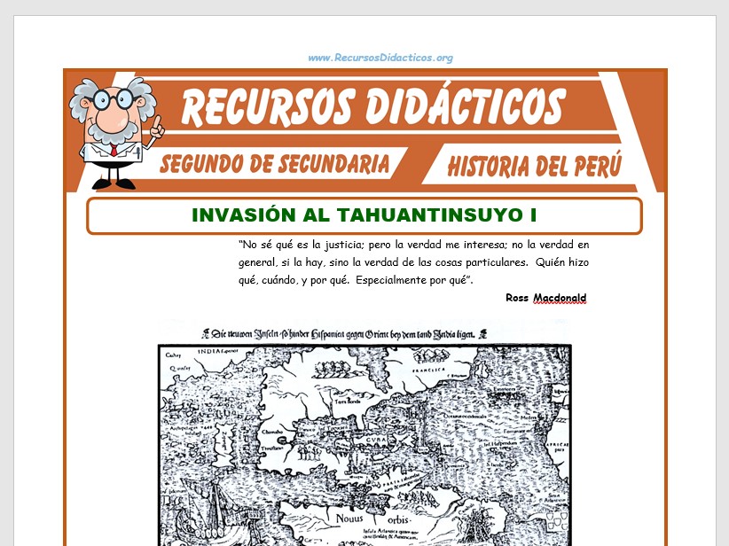 Ficha de La Invasión al Tahuantinsuyo I para Segundo de Secundaria