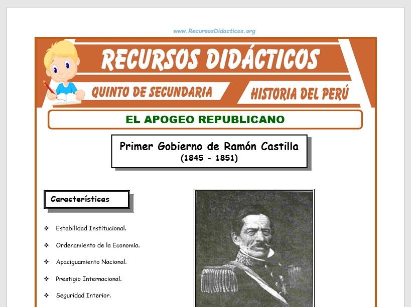 Ficha de Apogeo Republicano para Quinto de Secundaria